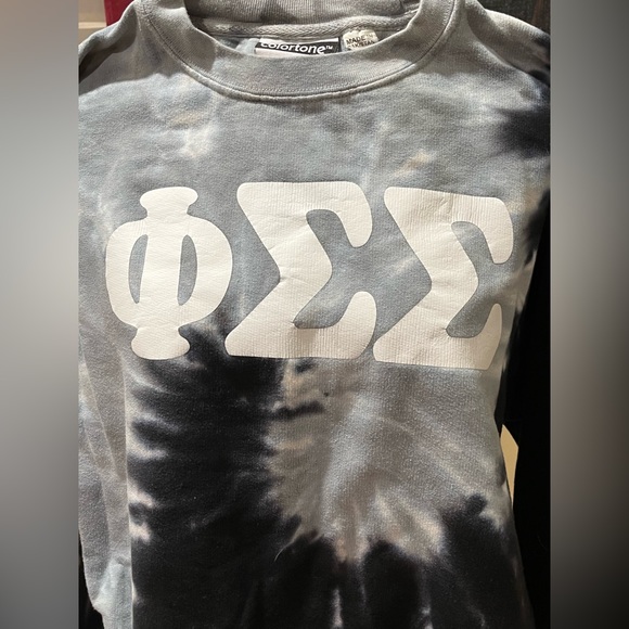 Phi Sig tie dye sweatshirt Sz S Colortone Greek life sorority phi sigma sigma - Picture 2 of 4